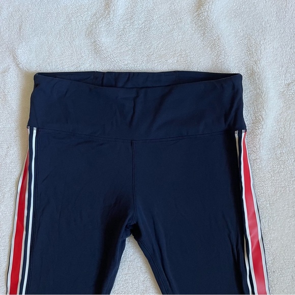 Tory Sport Navy Capri Leggings Stripes Side Size XL - Picture 2 of 11